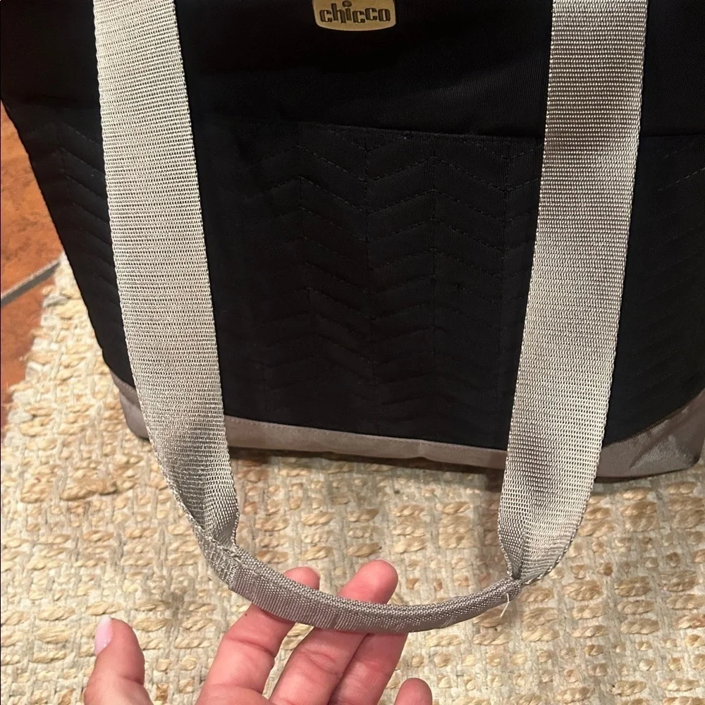 Chic Black and Gray Baby Bag